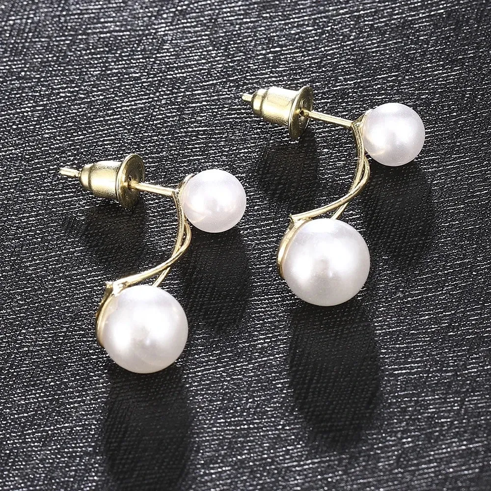 Trendy Elegant Big Simulated Pearl Earrings