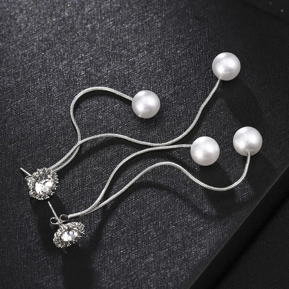 Trendy Elegant Big Simulated Pearl Earrings