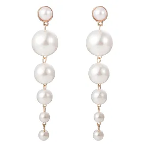 Trendy Elegant Big Simulated Pearl Earrings