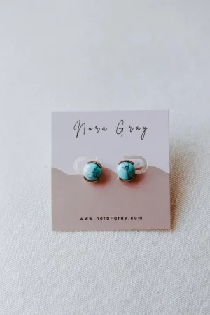 Turquoise & Gold Studs