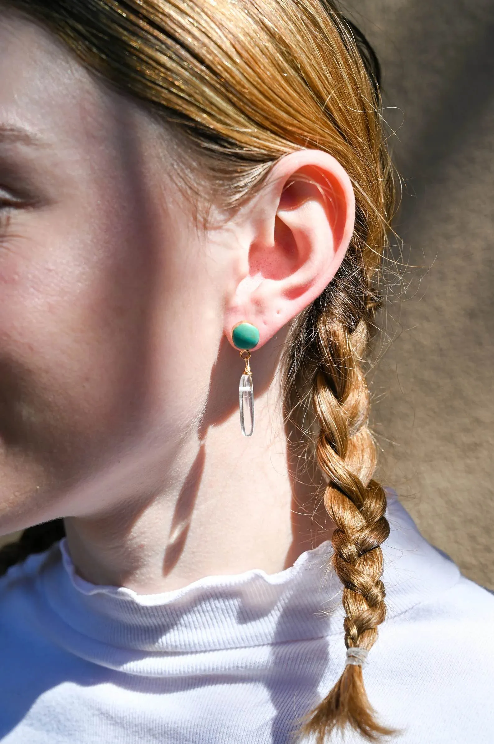 Turquoise & Quartz Light Bringer Earrings