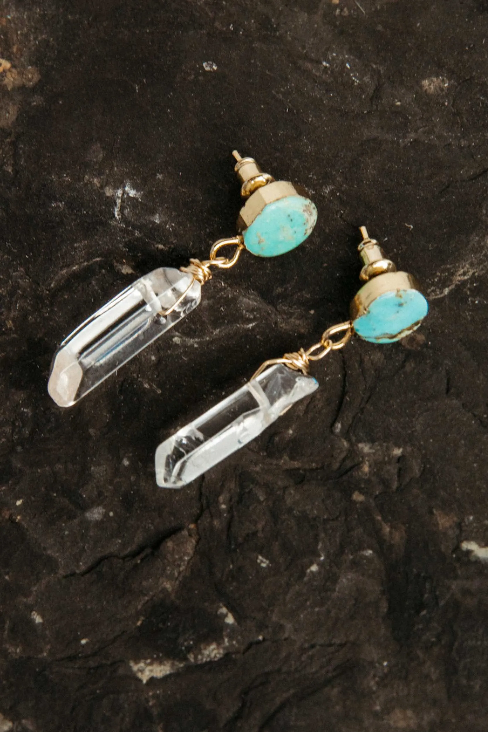 Turquoise & Quartz Light Bringer Earrings