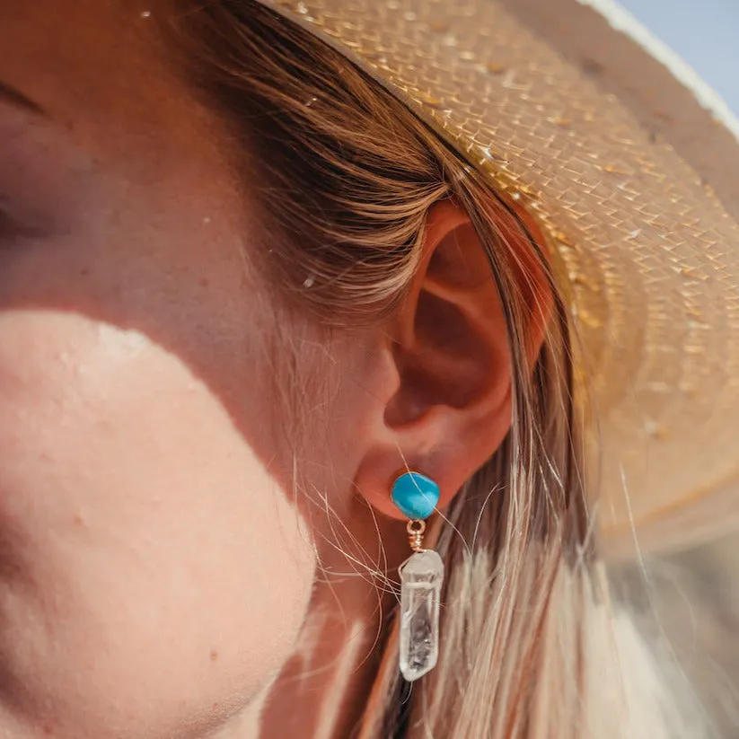 Turquoise & Quartz Light Bringer Earrings