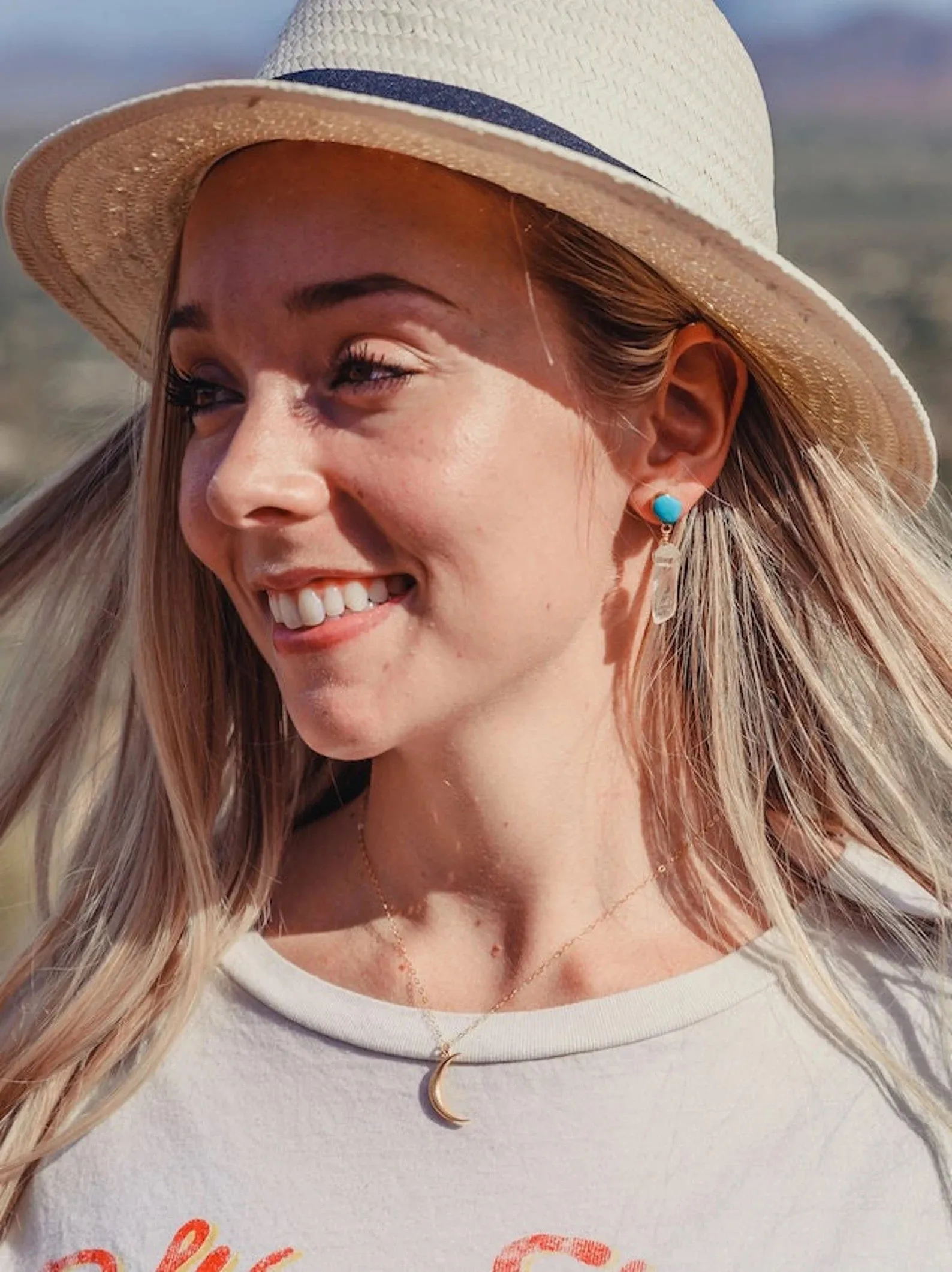 Turquoise & Quartz Light Bringer Earrings