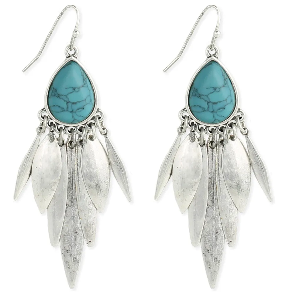 Turquoise Chandelier Earrings in Silver