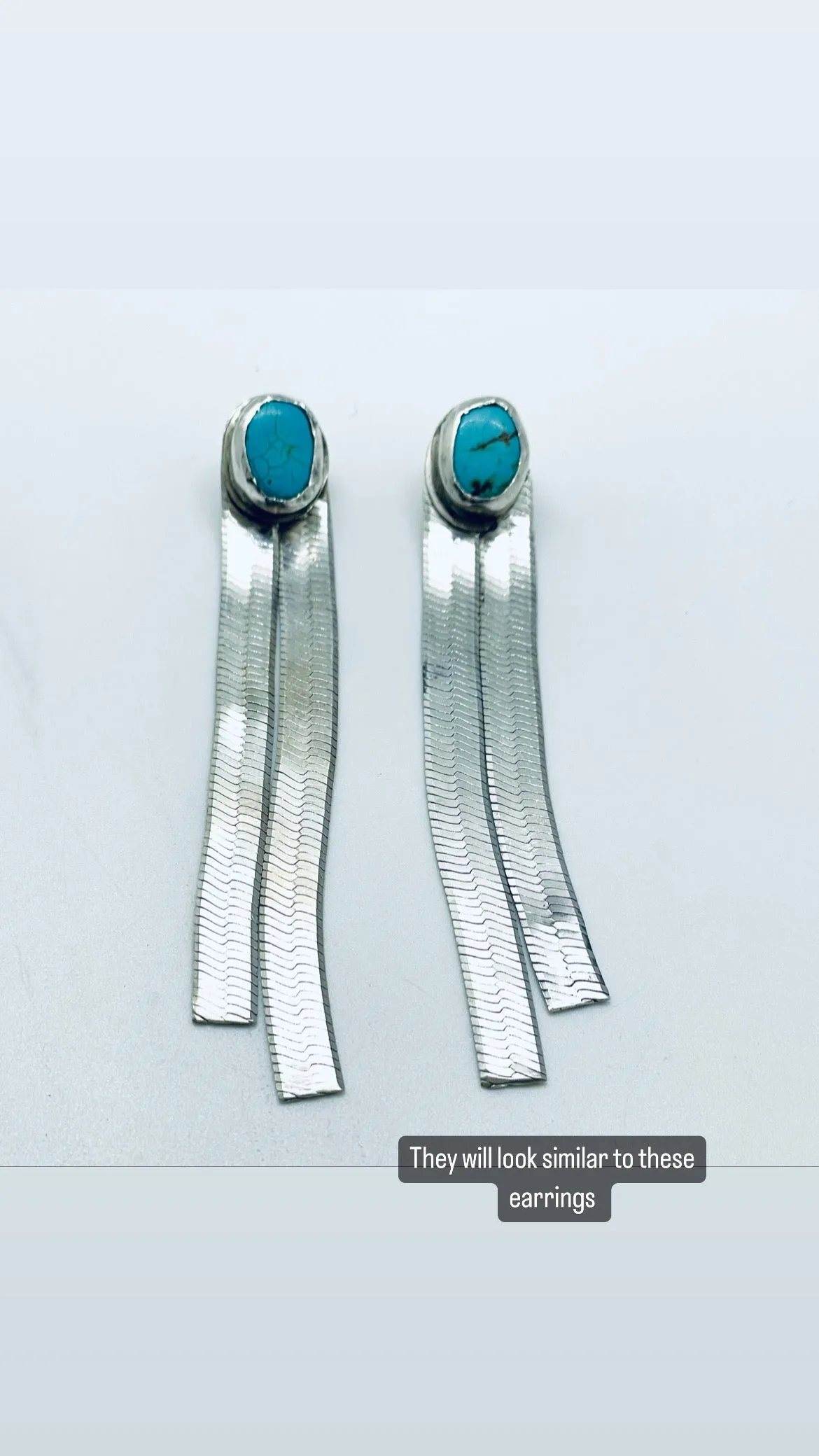 Turquoise Herringbone Earrings