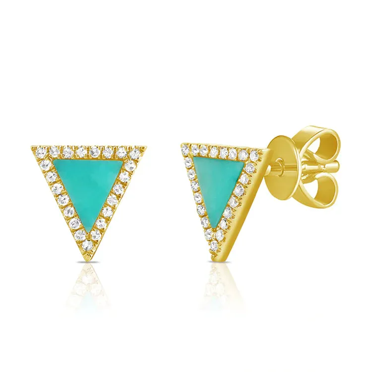 Turquoise Triangle Earrings