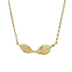 Twist Leaf 9ct Yellow Gold Necklace GN383