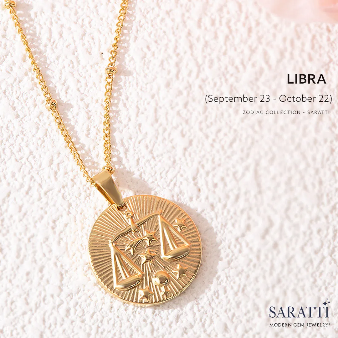 Vintage Inspired Zodiac Necklace in Gold