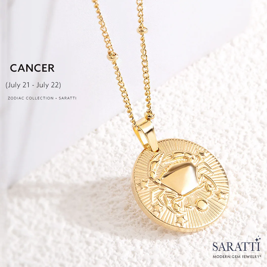 Vintage Inspired Zodiac Necklace in Gold