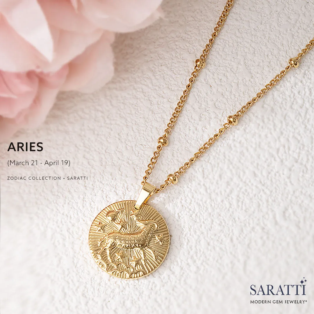 Vintage Inspired Zodiac Necklace in Gold