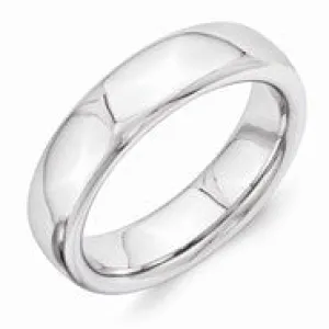 Vitalium Polished 6mm Domed Wedding Band Ring