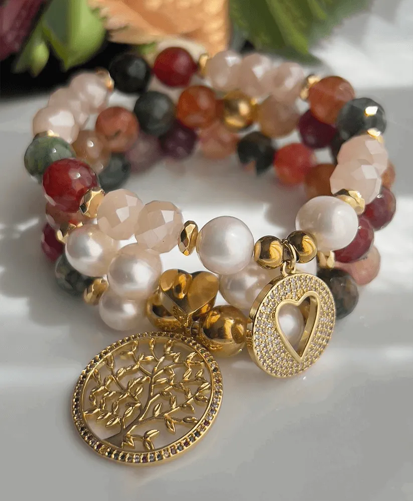 Warm Tones Tree of Life Bracelet