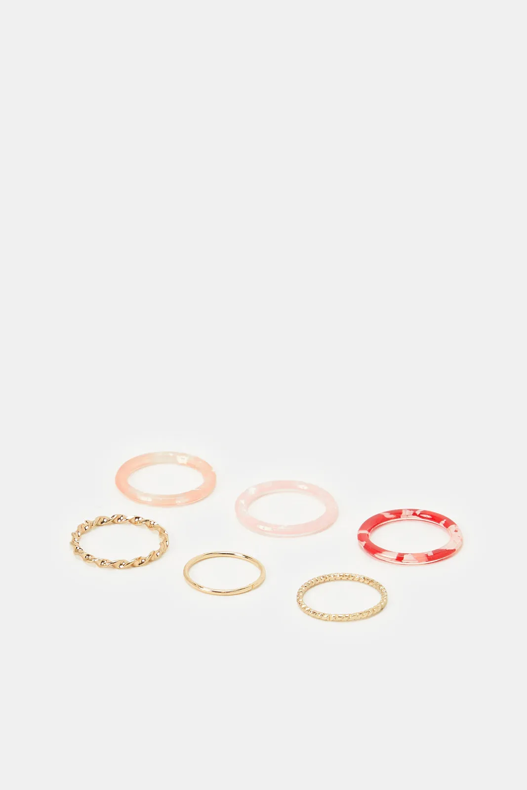 Women Multicolour Embellished Ring Set (6 Piece)