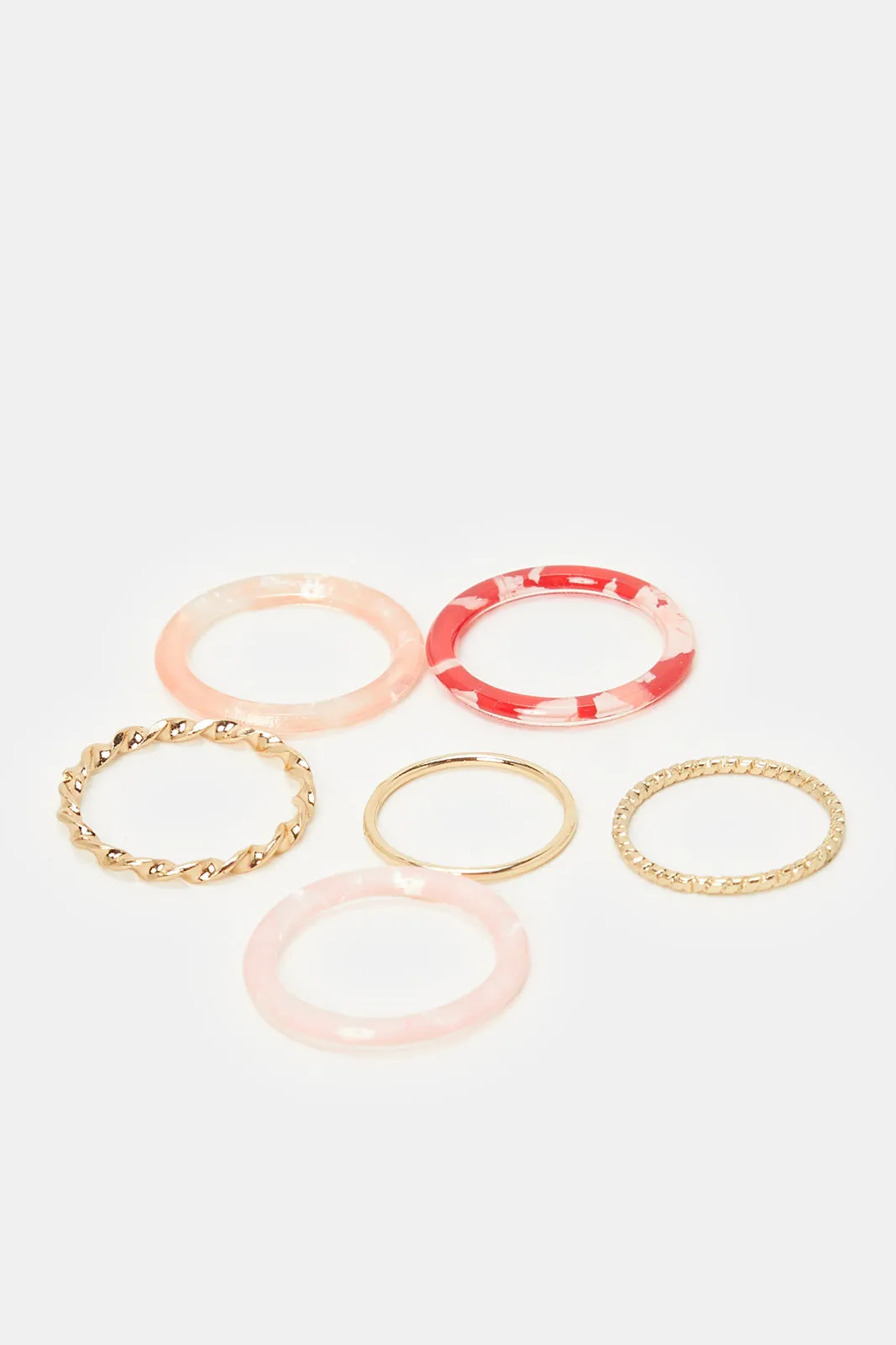 Women Multicolour Embellished Ring Set (6 Piece)